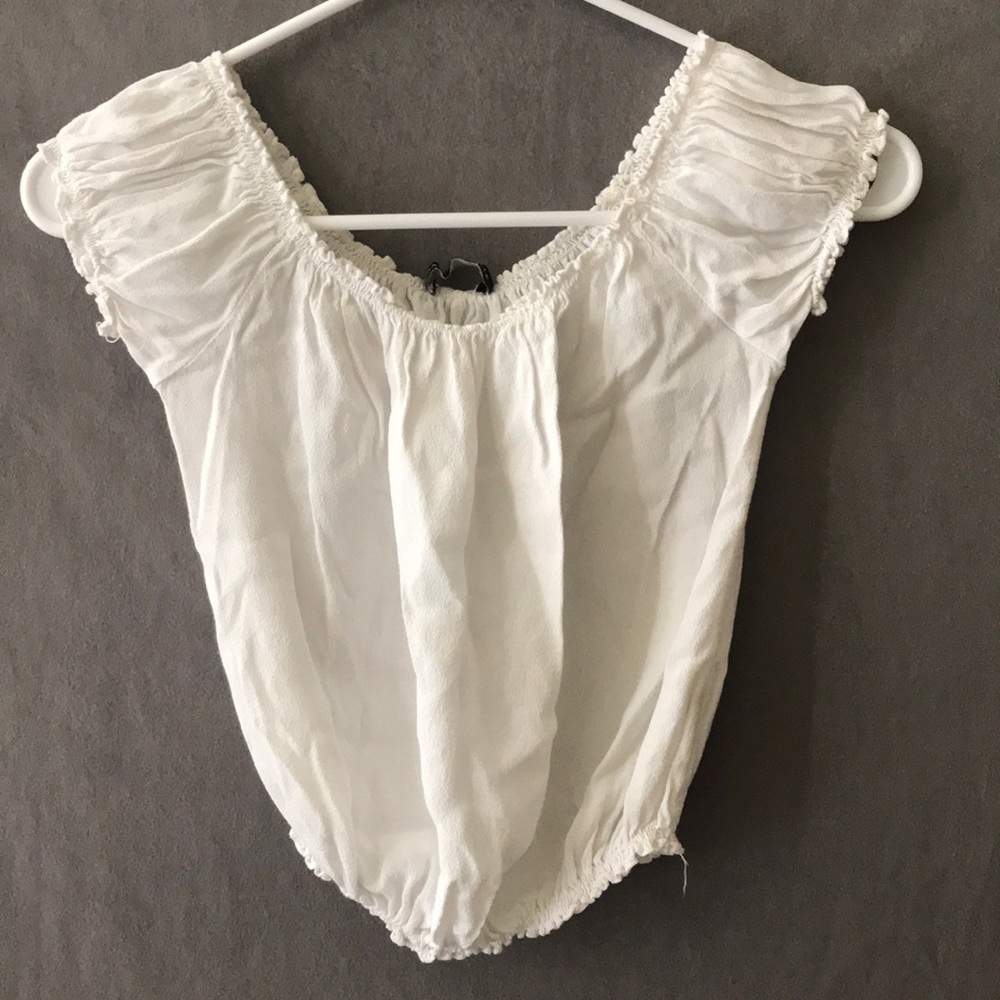Brandy Melville White Off the Shoulder Crop Top